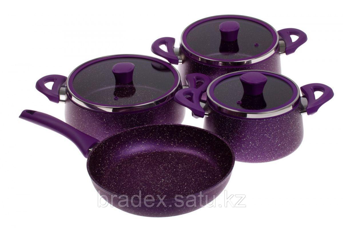 Набор посуды TAC, покрытие «Гранит», 7 предметов, пурпурный