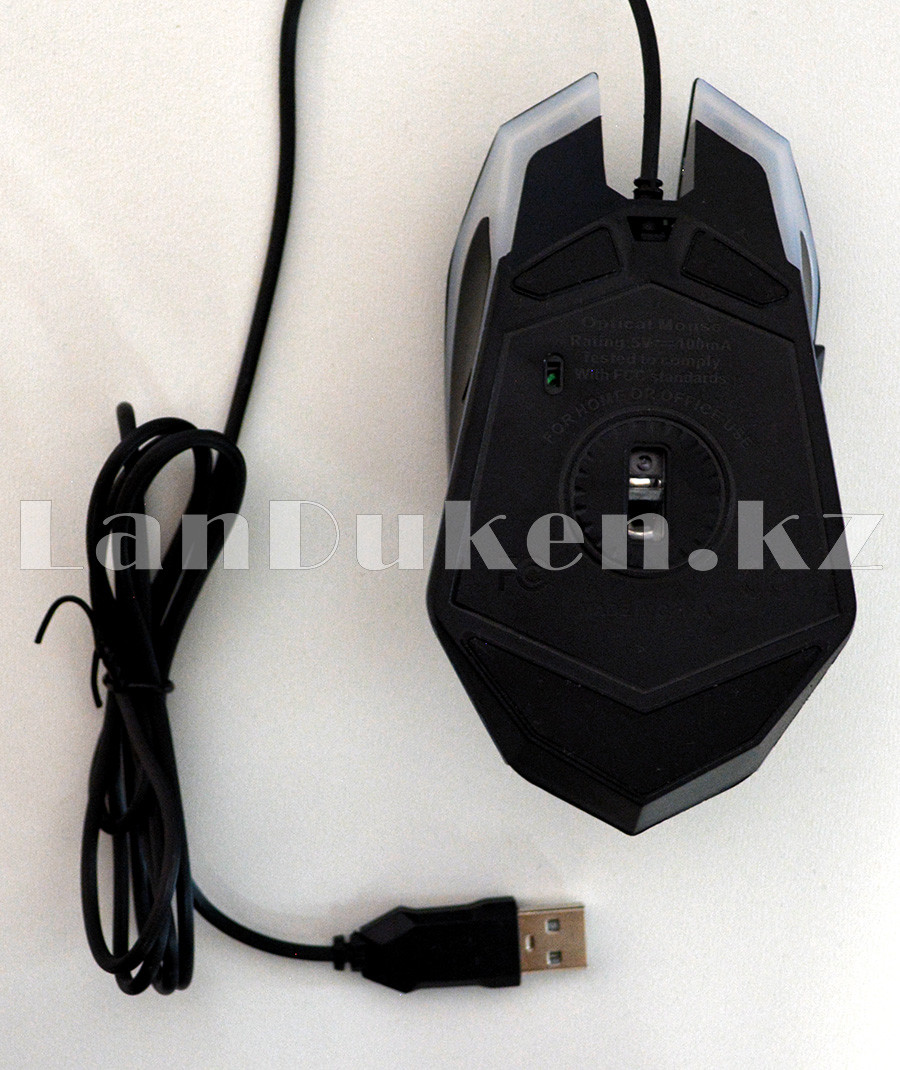 Мышь проводная USB оптическая игровая бесшумная с подсветкой - фото 3 - id-p70299130