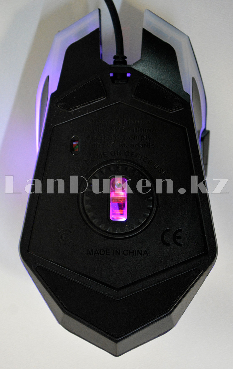 Мышь проводная USB оптическая игровая бесшумная с подсветкой - фото 4 - id-p70299130