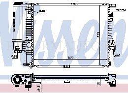 Радиатор системы охлаждения NISSENS 60607A BMW E39 2.0i-2.8i 95-03 - фото 1 - id-p70299050