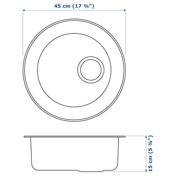 Мойка БУХОЛЬМЕН одинарная врезная 45x15 см ИКЕА, IKEA - фото 4 - id-p48486200