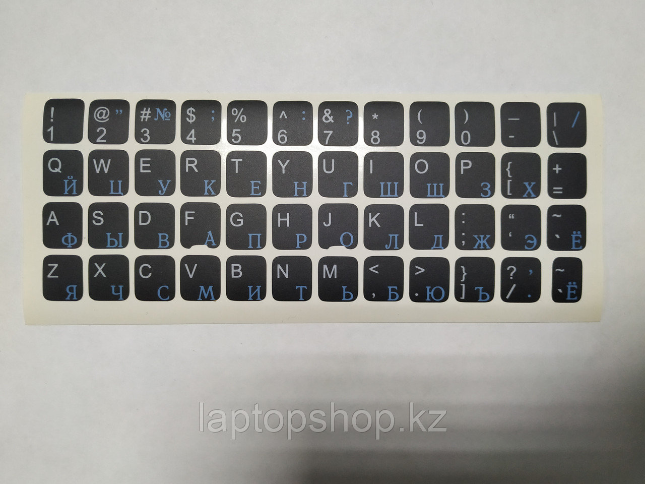 Наклейки на клавиатуру не стираемые (краска ПОД ПЛЕНКОЙ) черный фон не прозрачные