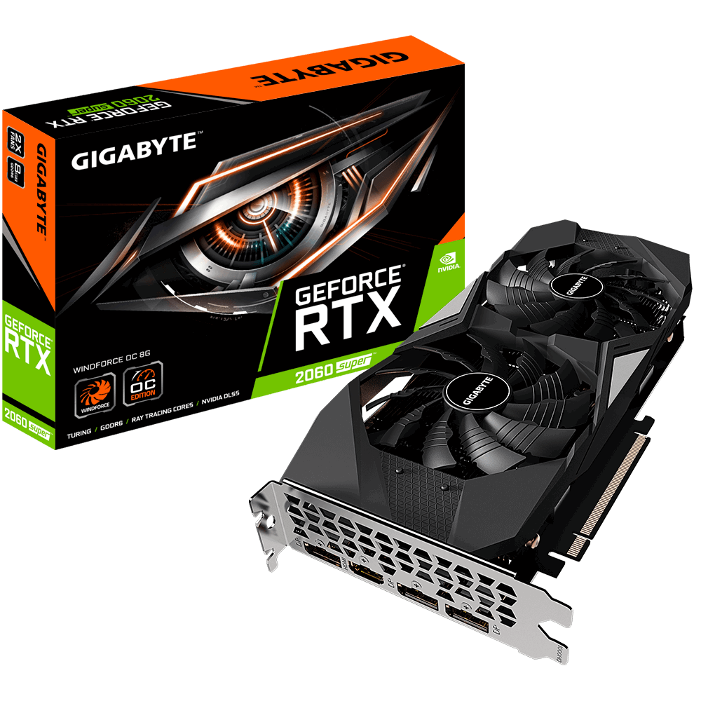Видеокарта 8Gb PCI-E GDDR6 GIGABYTE GV-N206SWF2OC-8GD HDMI+3xDP GeForce RTX2060 SUPER