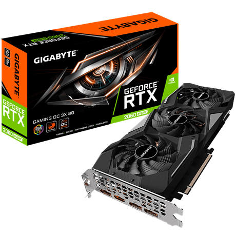 Видеокарта 8Gb PCI-E GDDR6 GIGABYTE GV-N206SGAMING OC-8GD HDMI+3xDP+USB-C GeForce RTX2060 SUPER