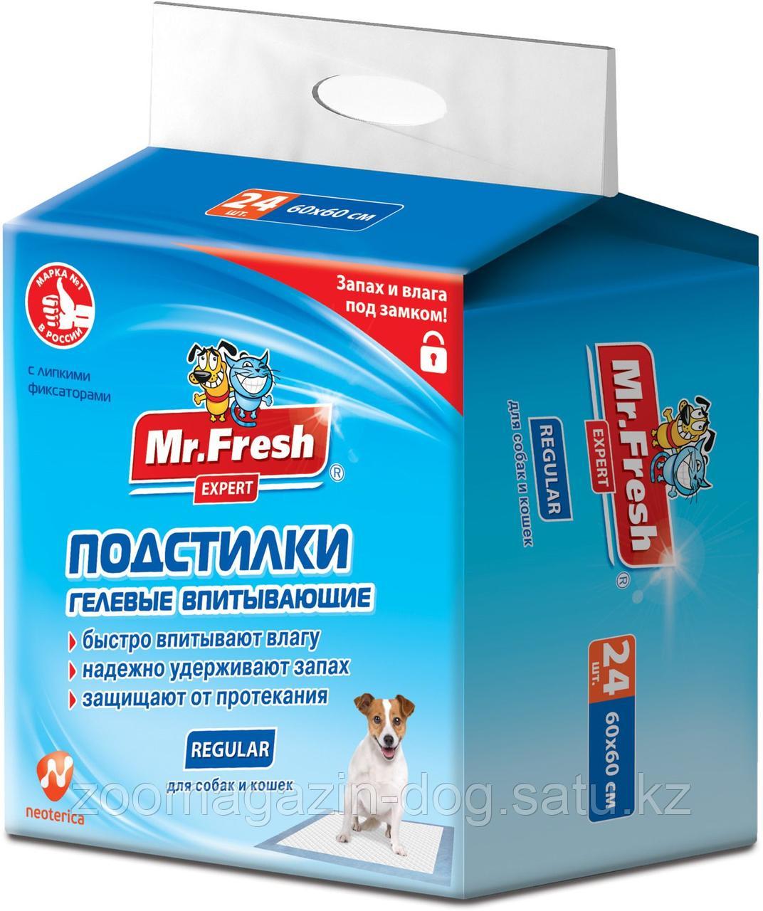 Mr. Fresh Expert Regular, Мр. Фреш Эксперт Регуляр пеленки, 60*60 см, уп. 24 шт. - фото 1 - id-p70299677