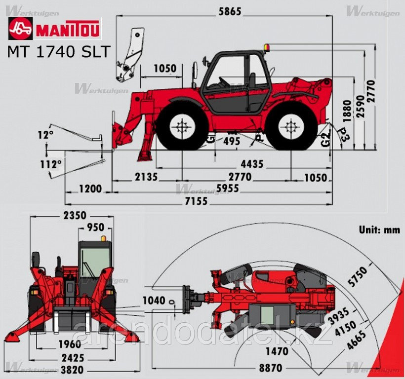 Аренда Телескопического погрузчика Manitou 1740 SLT Маниту - фото 3 - id-p44723308