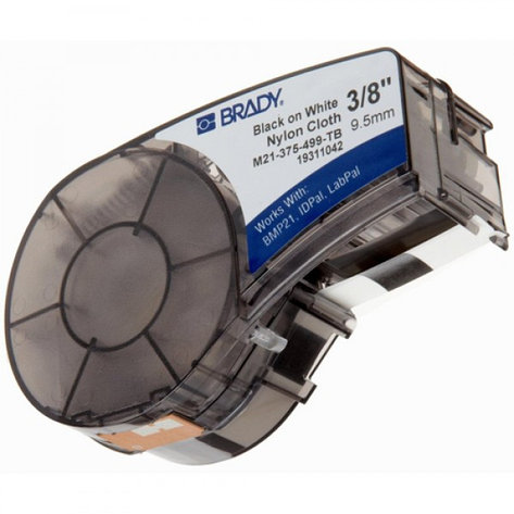Картридж Brady M21-375-499 - лента нейлоновая, 9.53mm/4.87m (черный на белом) B-499, фото 2