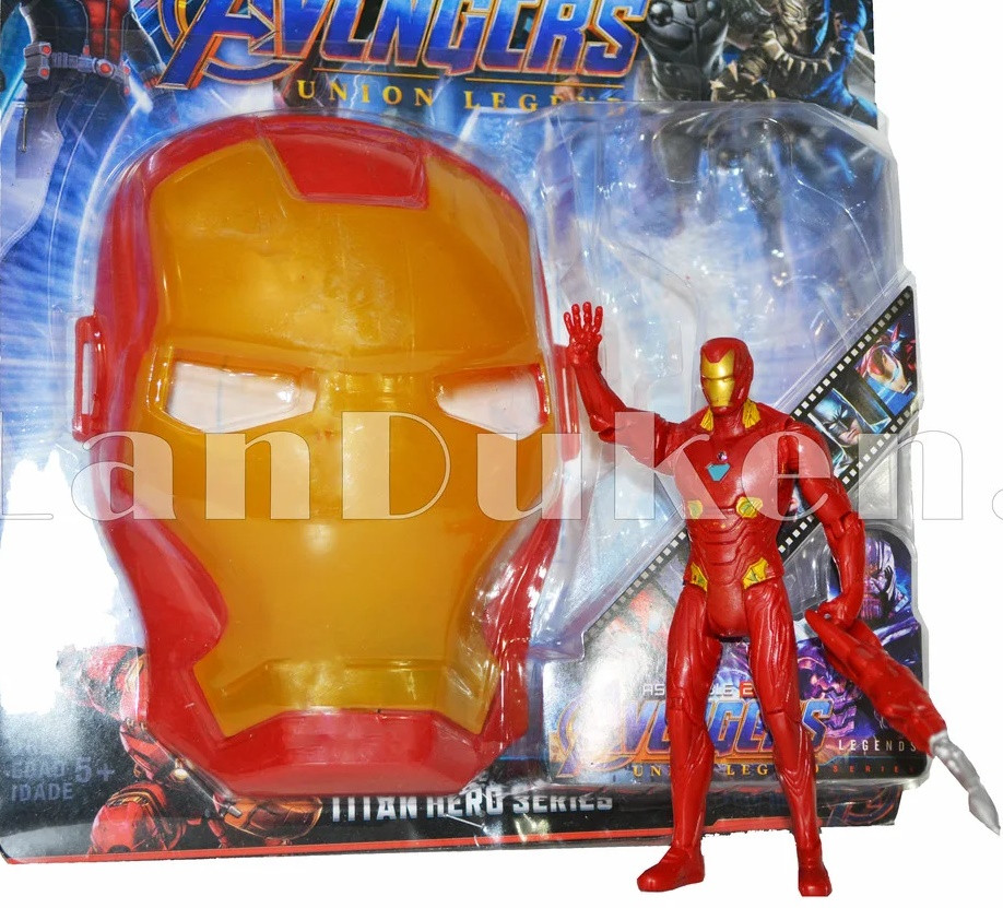 Набор детская маска и фигурка Железный человек 15 см серия Мстители