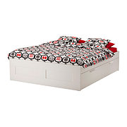 Кровать каркас с ящиками БРИМНЭС белый 160х200 Лурой ИКЕА, IKEA