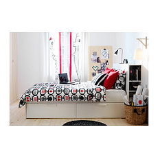 Кровать каркас с ящиками БРИМНЭС белый 160х200 ИКЕА, IKEA, фото 3