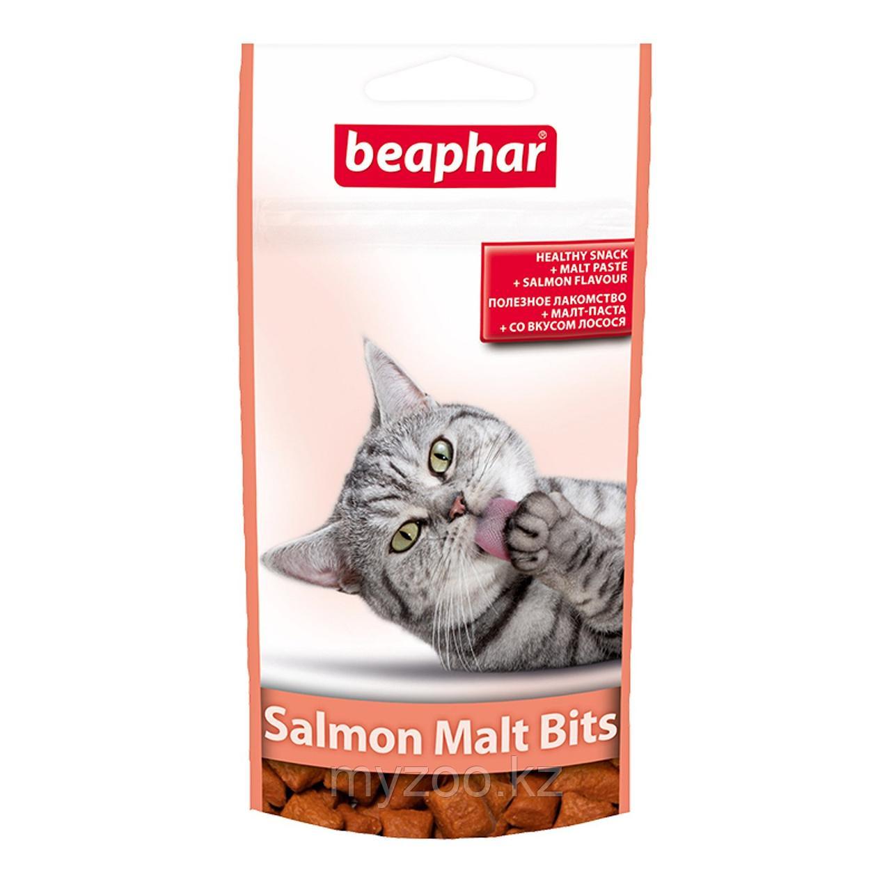 Beaphar Malt Bits Salmon, Беафар Подушечки для вывода шерсти у кошек со вкусом ЛОСОСЯ , 35гр.