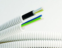 Электротруба ПВХ гибкая гофр. д.16мм, цвет серый, с кабелем ВВГнг(А)-LS 3х1,5мм² РЭК "ГОСТ+", 100м
