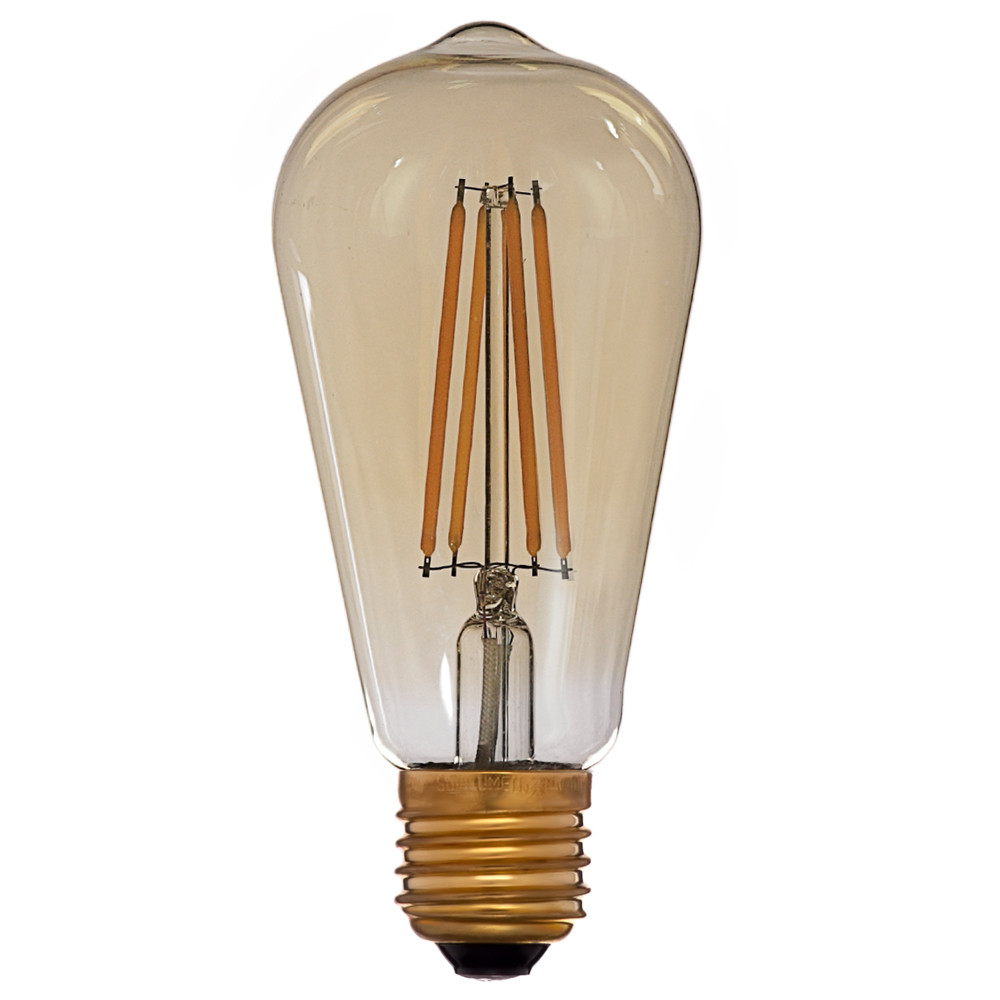 Лампа светодиодная декоративная Filament, груша, янтарный, E27, 4W, 6W 8W 220V, теплый - фото 2 - id-p70342355