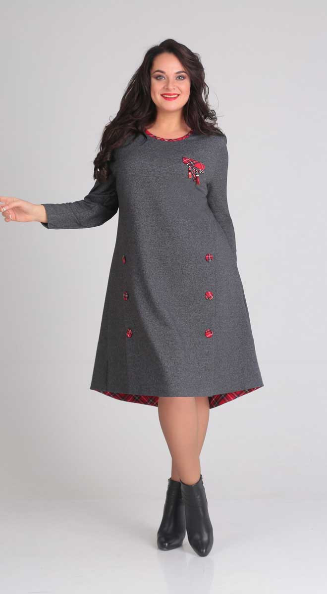 Платье Andrea Style-00114, серый, 50