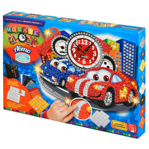 Набор для творчества «Настенные часы своими руками» MOSAIC CLOCK Danko Toys (Для мальчиков) - фото 1 - id-p70348348