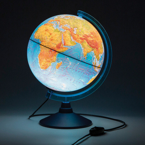 Глобус с подсветкой от сети Globen «Классик Евро» {физический, политический, рельефный} (физический / 15 см) - фото 2 - id-p70347515