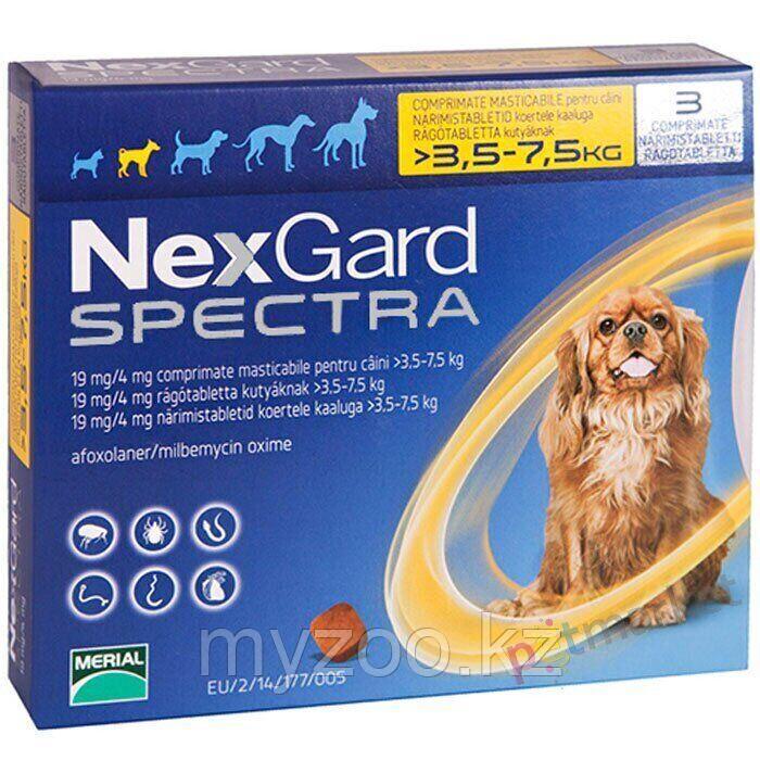 НЕКСГАРД СПЕКТРА "NEXGARD SPECTRA S", для собак массой от 3,5 до 7,5 кг 3таб - фото 1 - id-p70365989