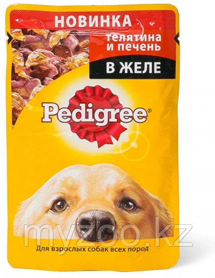 Pedigree для взрослых собак телятина и печень в желе, 85 гр - фото 1 - id-p70366643