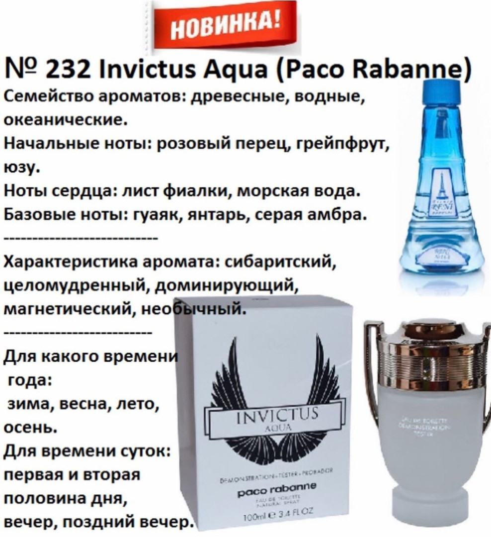 Аромат направление invictus aqua (paco rabanne) 100мл