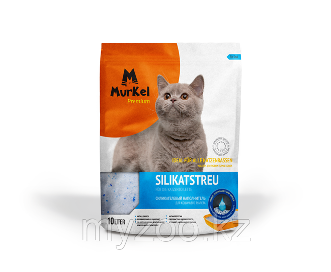 Murkel, Муркель силикагелевый наполнитель для кошек без ароматизатора, уп. 22л (10кг)
