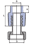 Переход Wavin Ekoplastik PPR с металлической вставкой и перекидной гайкой, G 1/2", d 20  SZM02020XX, фото 2