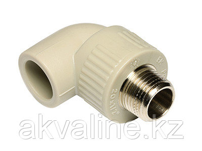 Угольник 90° Wavin Ekoplastik PPR с металлической наружной резьбой, R 1/2", d 20 SKOE02020X