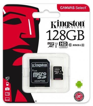 Карта памяти MicroSD 128GB Class 10 U1 Kingston SDCS/128GB, фото 2