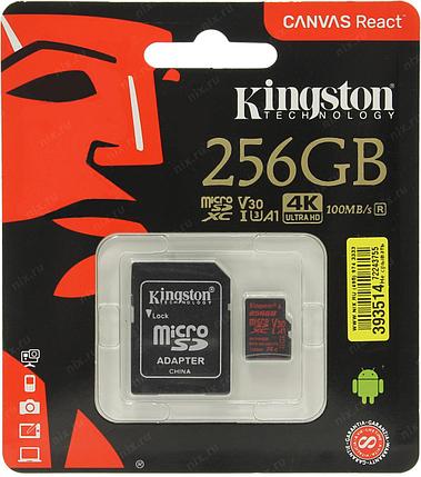 Карта памяти MicroSD 256GB Class 10 U3 A1 Kingston SDCR/256GB, фото 2