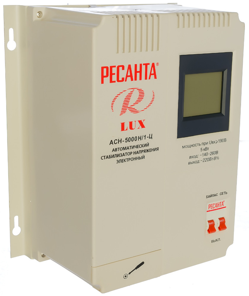 Стабилизатор напряжения Ресанта АСН-5000 Н/1-Ц Lux настенный 5кВт