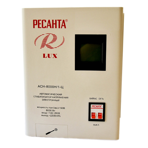 Стабилизатор напряжения Ресанта АСН-8000 Н/1-Ц Lux настенный 8кВт