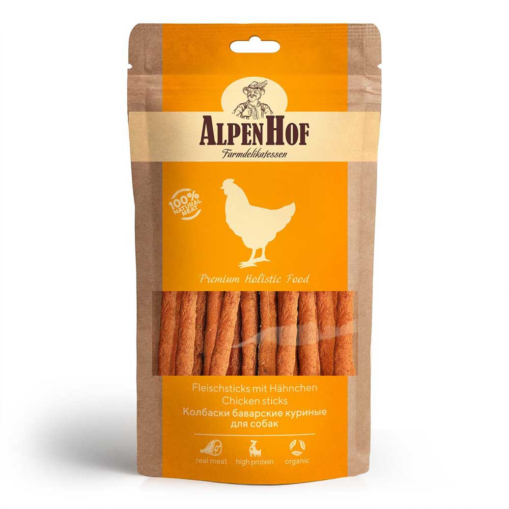 Лакомство Колбаски баварские куриные для собак AlpenHof