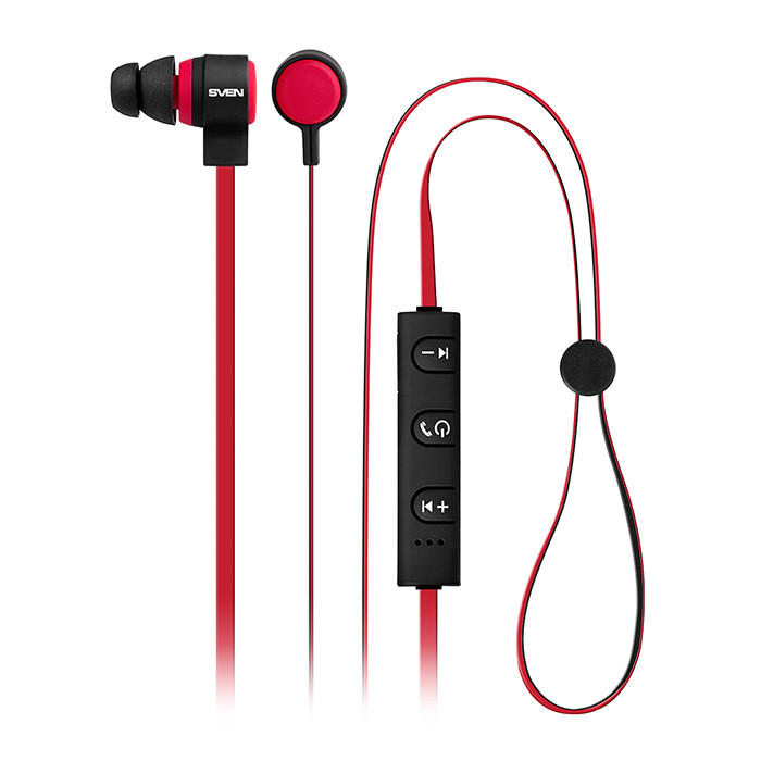SVEN SV-013240 SEB-B270MV Наушники с микрофоном беспроводные Bluetooth стерео, black-red