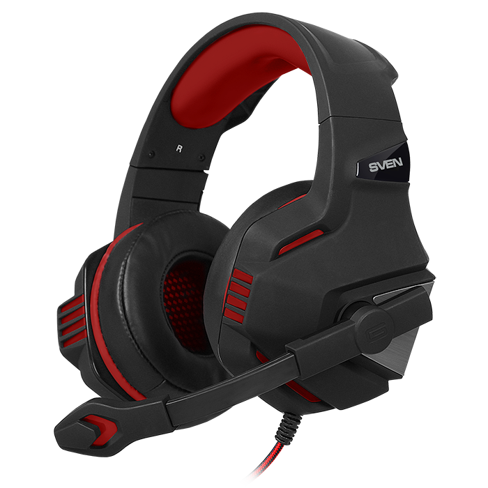 SVEN AP-G890MV Игровые стерео наушники с микрофоном, цвет черный-красный