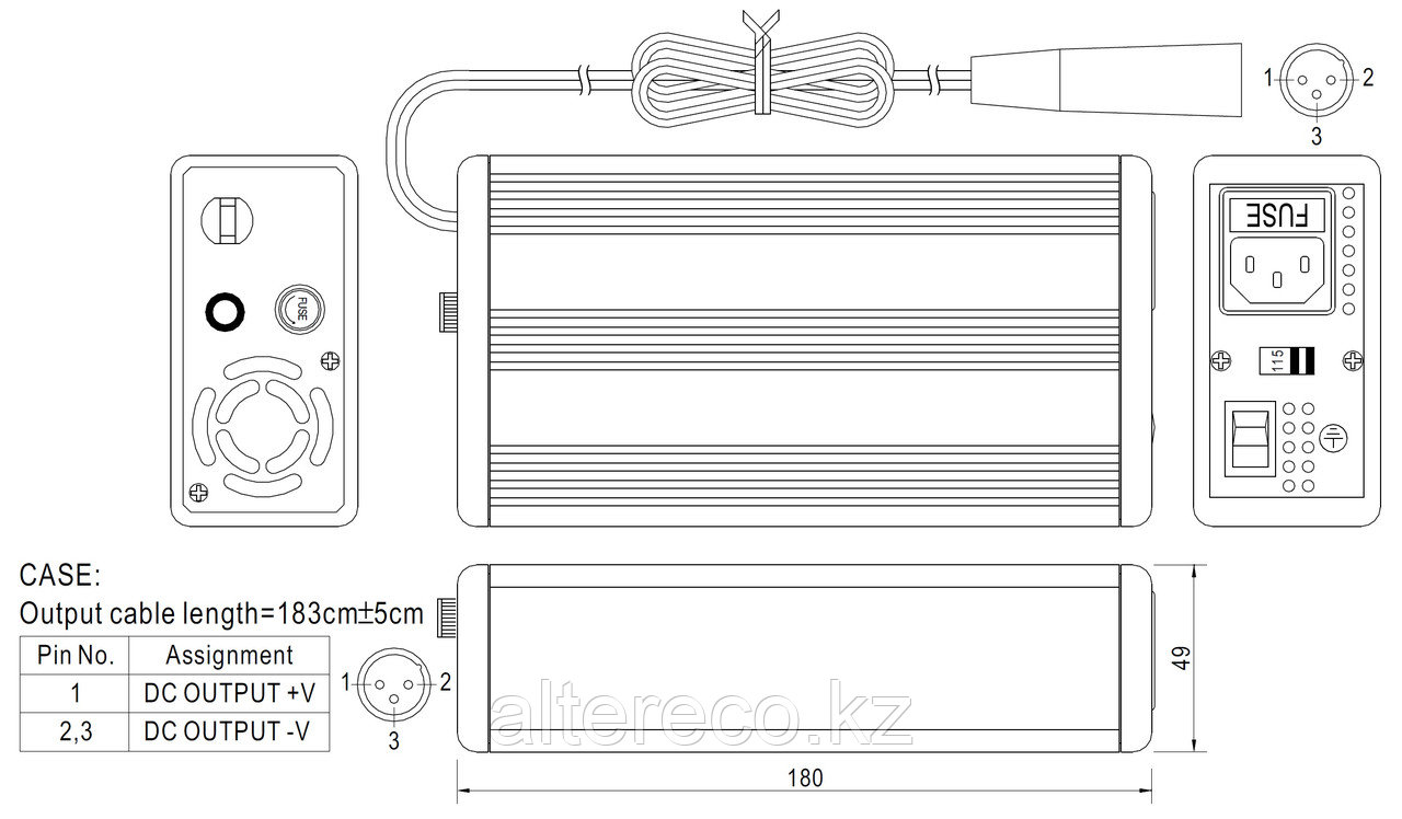 Зарядное устройство Mean Well PA-120N-27C (24В, 4,3А) - фото 4 - id-p70421689