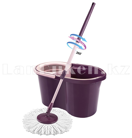 Набор для уборки двойное ведро с отжимом и швабра микрофибра Mop Style 707 серый
