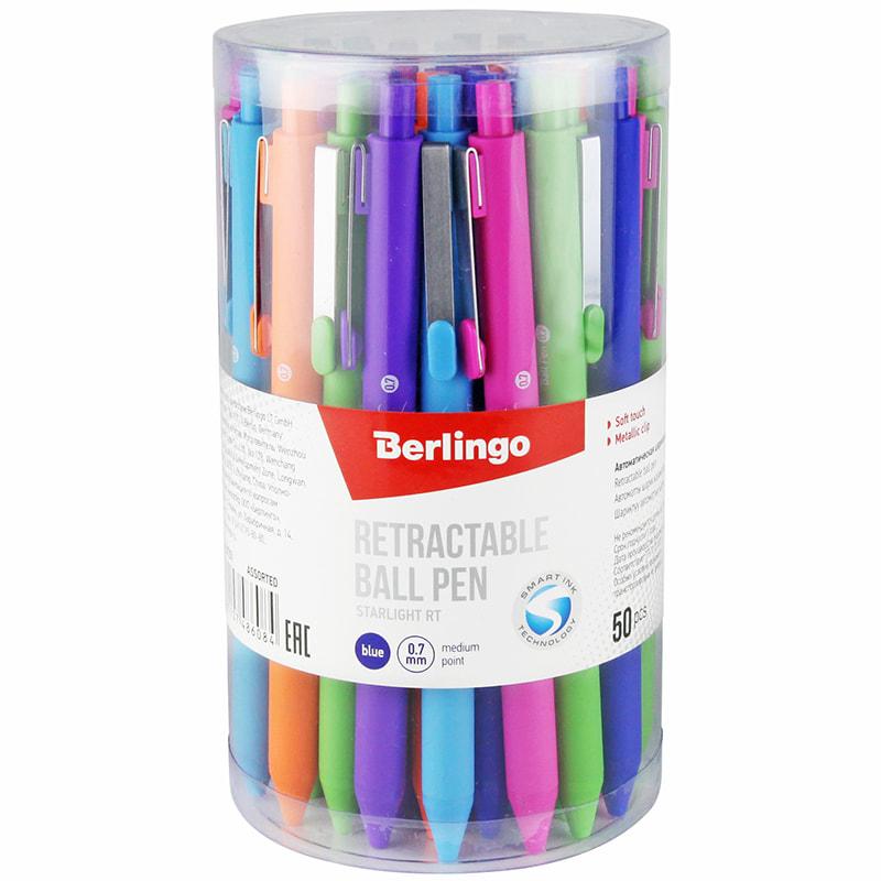 Ручка шариковая автоматическая Berlingo "Starlight RT", синяя, 0,7мм, корпус ассорти - фото 2 - id-p70422398