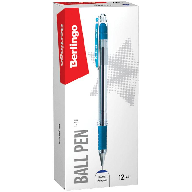 Ручка шариковая Berlingo "I-10" синяя, 0,4 мм, грип - фото 2 - id-p70422403