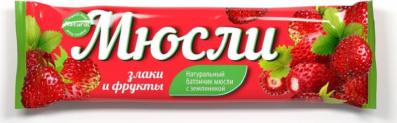 Батончик «Мюсли» земляника и злаки, 40 г