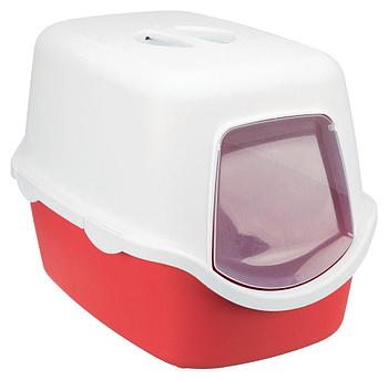 Туалет-био пластиковый для кошек, с крышей и дверцей, р-р 40 × 40 × 56см,