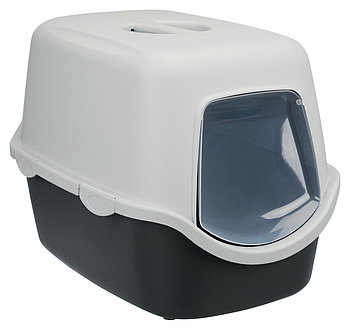 Туалет-био для кошек. Пластик. С крышей, дверцей и угольным фильтром. Р-р 40 × 40 × 56 cm
