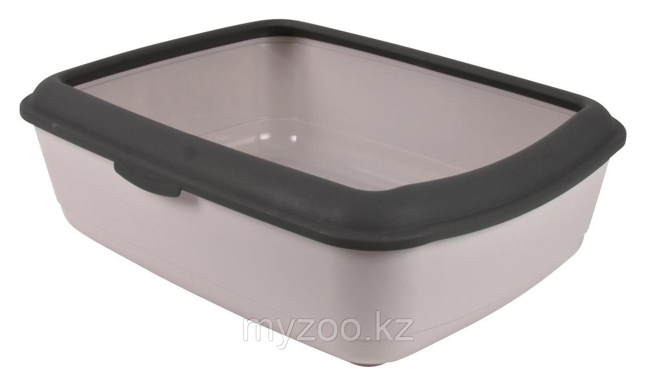 Туалет пластиковый для кошек,высокий борт,размер 37×15×47см.