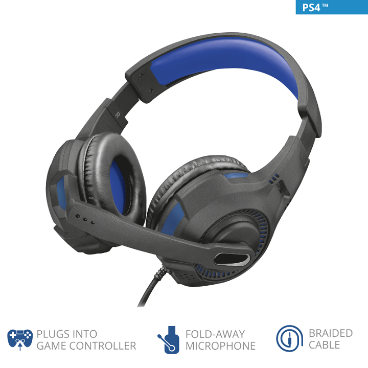 Trust GXT 307B Ravu PS4 Наушники гарнитура игровая синий