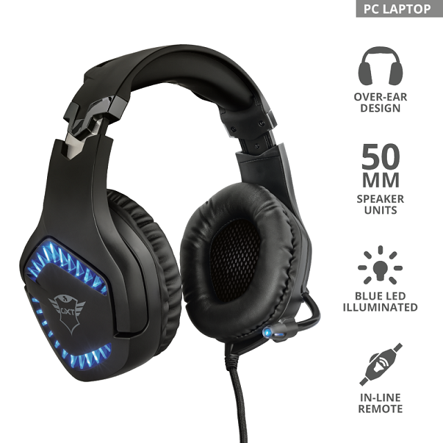Trust GXT 460 Varzz Наушники гарнитура игровая с подсветкой