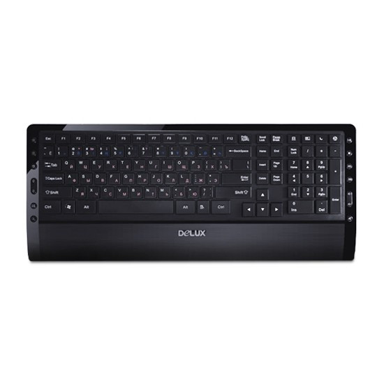 Клавиатура, Delux, DLK-1900UB, Ультратонкая, USB, Кол-во стандартных клавиш 103, 18 мультимедиа-клавиш, - фото 2 - id-p65765583