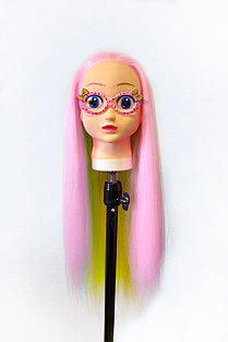 Голова-манекен (аниме) розовый волос искусственный - 60 см