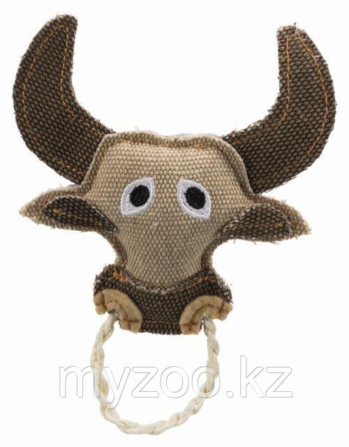Игрушка для кошек, бык с веревочным кольцом, 16 cm