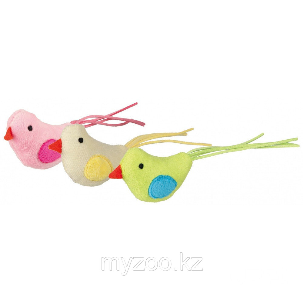 Игрушка для кошек, птица из плюша, Пропитана кошачьей мятой. Р-р 7 см.