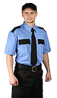 Рубашка охранника мужская голубая с черным