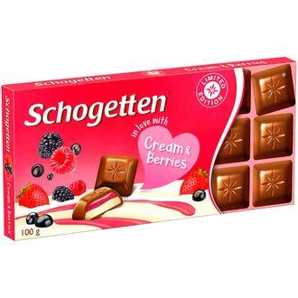 Молочный шоколад Schogetten Cream & Berries 100гр (15 шт. в упаковке)