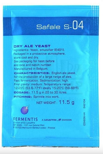 Дрожжи Fermentis Safale S-04, 11,5 г